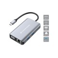 Hub Adaptador Type-C 7 en 1 Conceptronic  / Hdmi / VGA / Type-c / Usb 3.0 / LAN / DONN21G