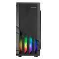 ÷ Caja atx semitorre gaming mars gaming mc-x2 black frontal en acero ventiladores frgb sin fuente de a
