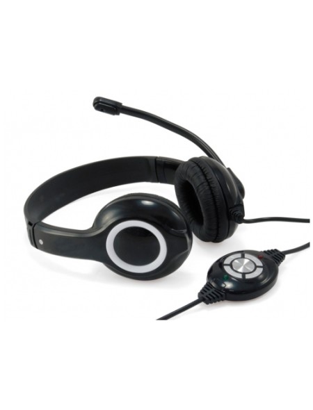 ÷ Headset conceptronic chatstar2u2b usb microfono flexible control de volumen color negro/blanco